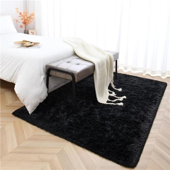 Fluffy Fuzzy Shaggy Rugs, Super Soft for Floor, Bedroom, Living Room, Modern - Picture 4 of 6